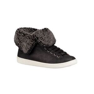 Ugg Starlyn Black Sheepskin Sneaker High Top Ankle Boots